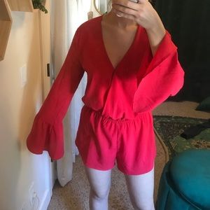 Forever 21 bright red romper
